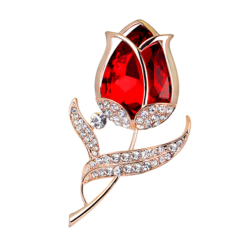 Carat Brooch Eye-catching Faux Crystal Rhinestone Women Brooch Decoration