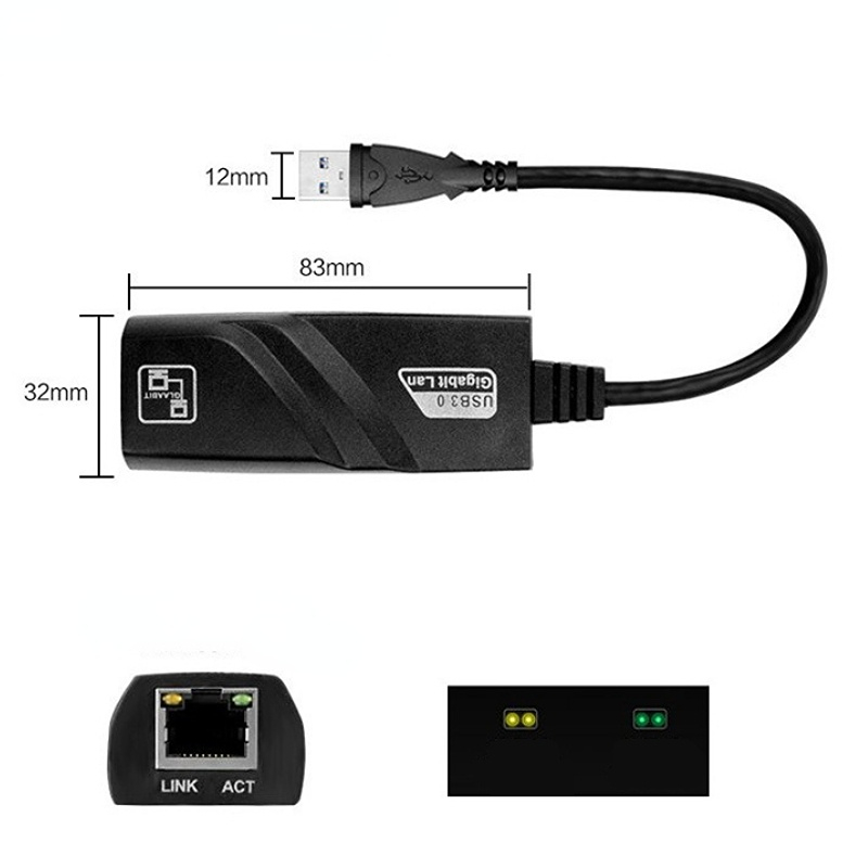 Przewodowy USB 3.0 do Rj45 Lan Ethernet Adapter 100Mbps 3.0 Gigabit Ethernet kabel sieciowy do Xiaomi MiBox Windows10 karta sieciowa. 