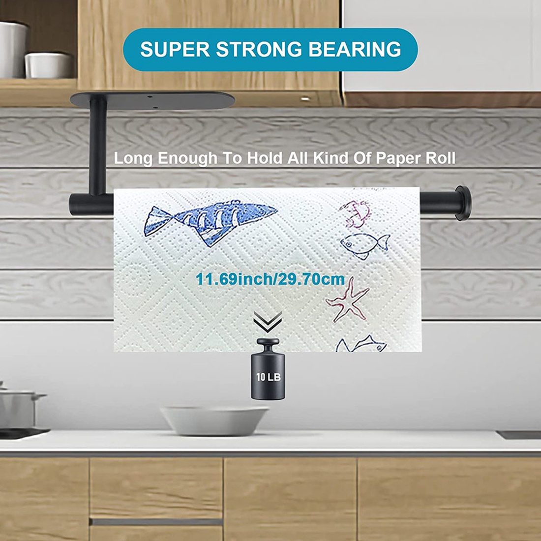 Paper Towel Holders - Under Cabinet Paper Towel Roll Rack Mount Vertical or Horizontal, on Wall for Kitchen, Bathroom. 