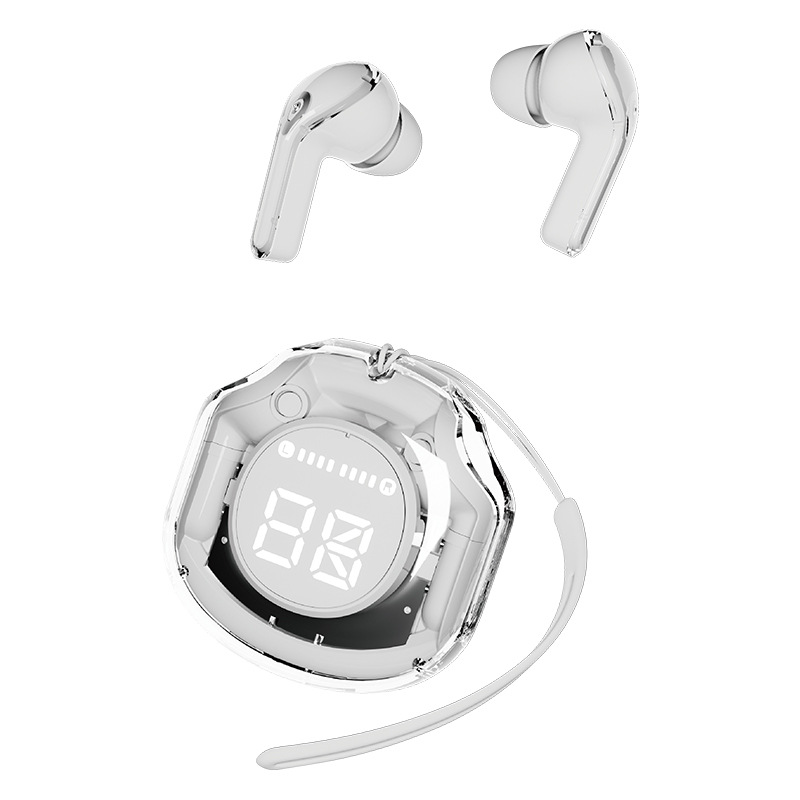 Ultrapods Pro True Wireless Earbuds with Display Transparent Design, Bluetooth 5.3 Water Proof. 
