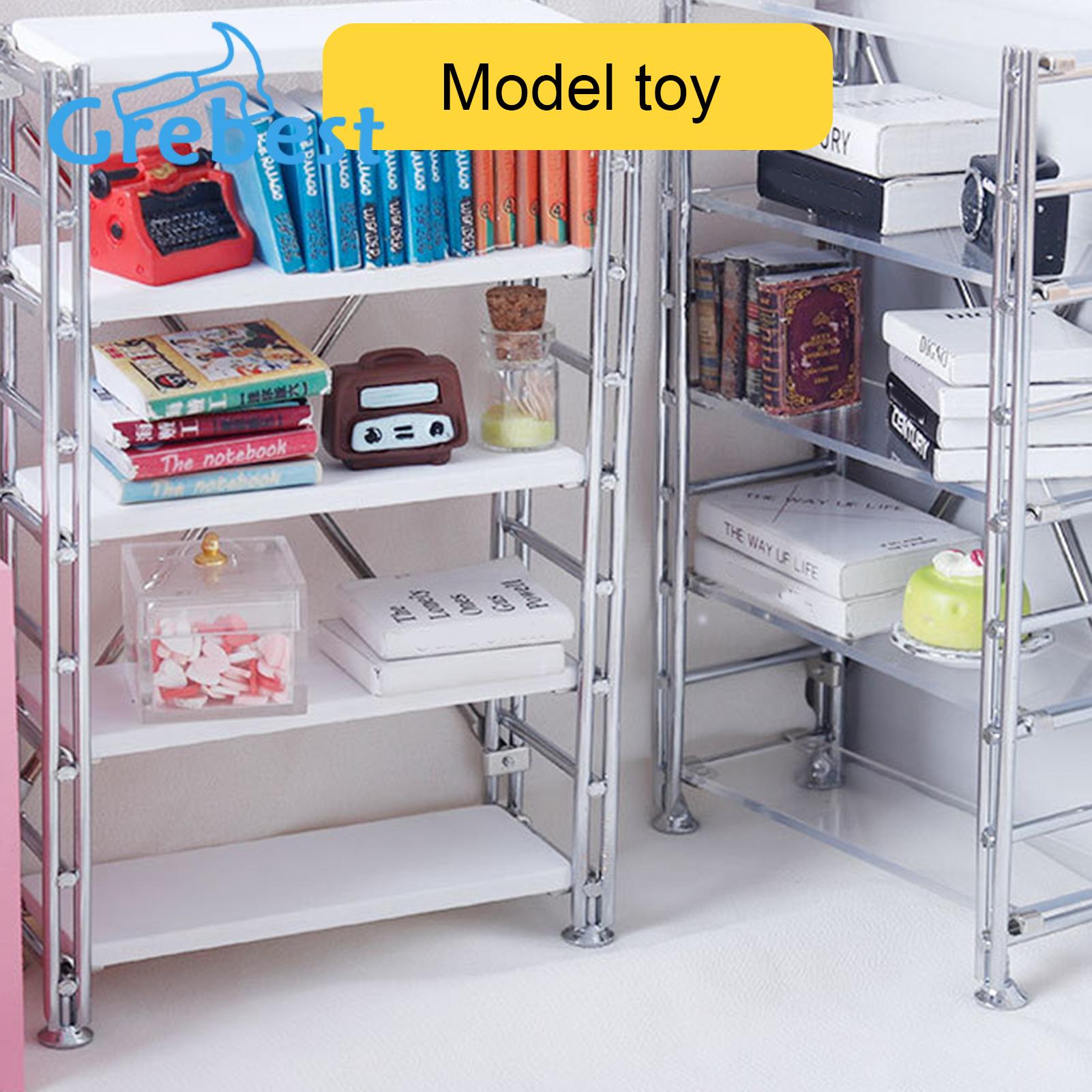 Miniature Bookshelf Miniature Dollhouse Storage Display Shelf Exquisite 1 12 Scale Rack for Decoration less Than Dollhouse Rack. 