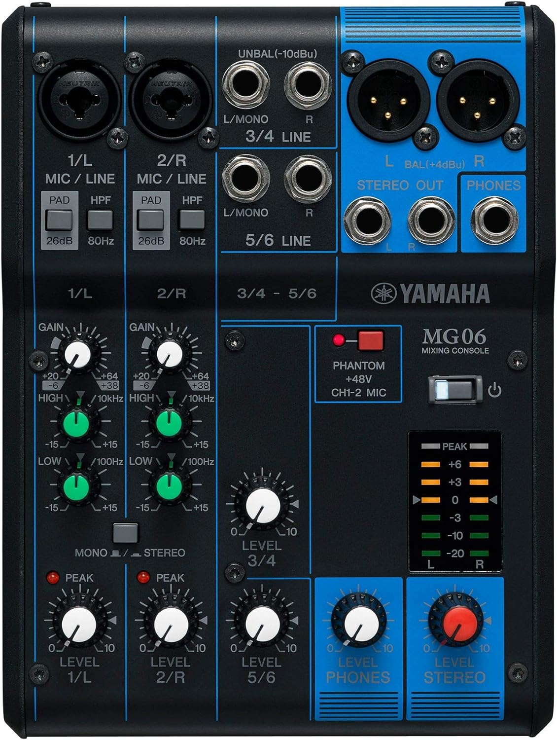 Yamaha MG06 6-Input Compact Stereo Mixer. 