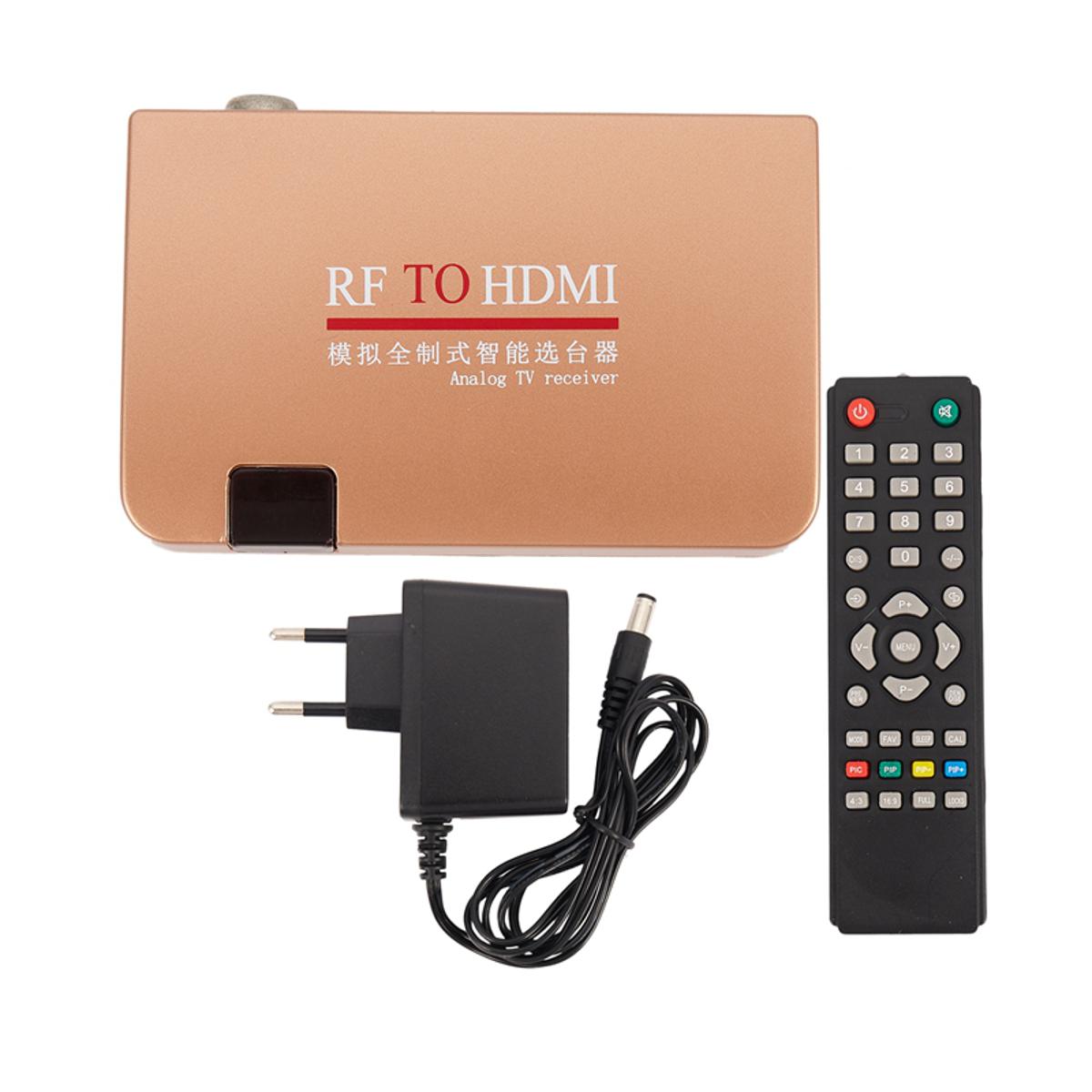 RF To HDMI Converter Adapter Analog Receiver Analog TV Box Digital Box Remote Control EU Plug