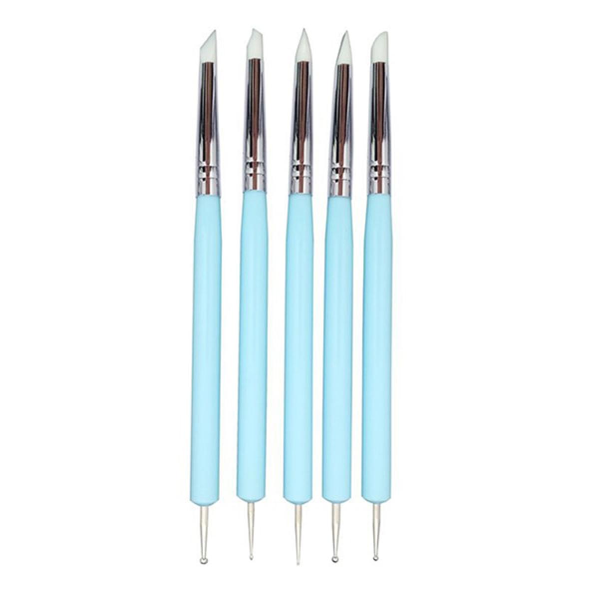 【happy one】FBIL-5 X 2 Way Ball Styluses Tool Silicone Color Shaper Brushes Pen for Polymer Modeling Sculpture