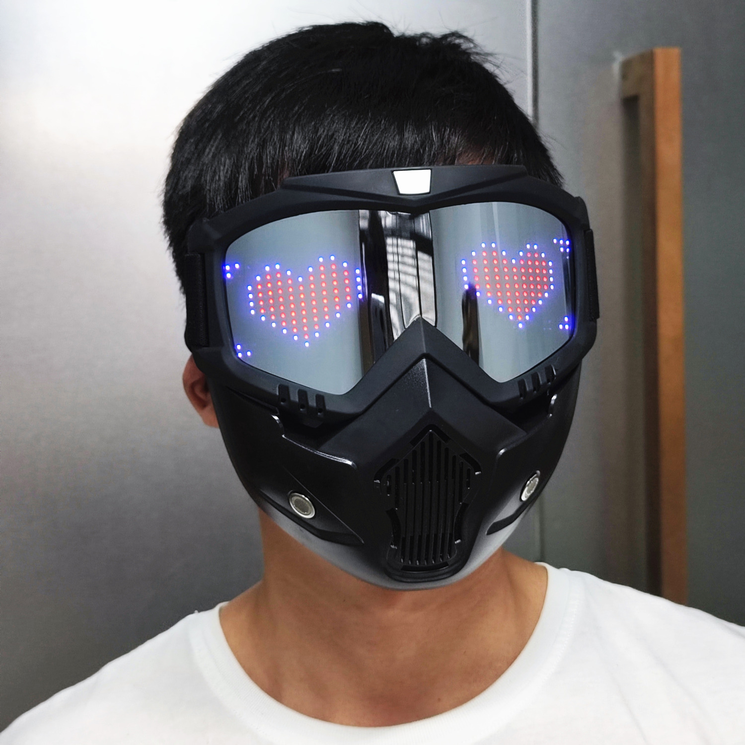 Bluetooth RGB Light Up Party Carnival Led Ski Goggles DIY LED Glasses Display Board Mask Screen Matrix Gift Toys. 