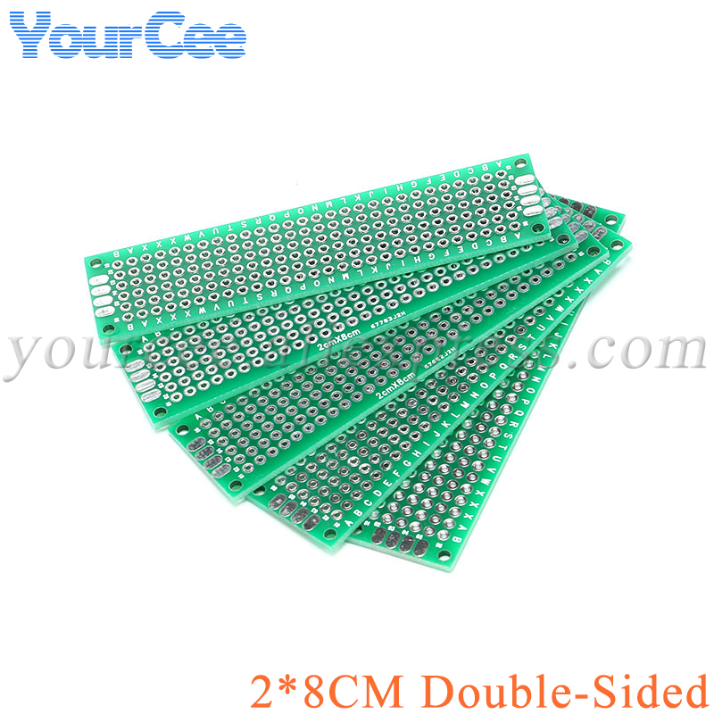 Electronic PCB Board 2x8cm Diy Universal Printed Circuit Board 2*8cm Double Side Prototyping PCB For Arduino 20*80mm