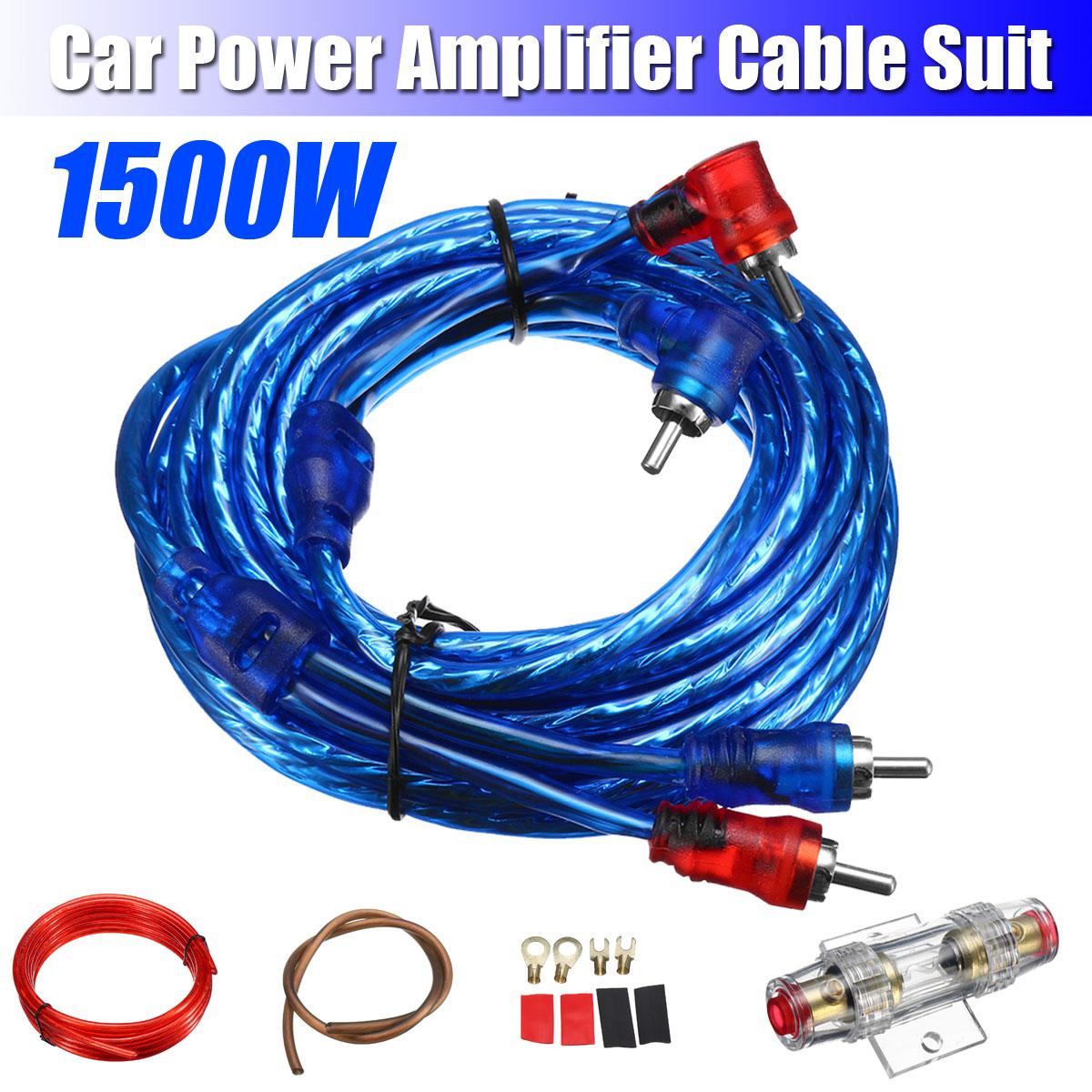 1500w Car Amplifier Wiring Kit Audio Subwoofer AMP RCA Power Cable AGU FUSE Set