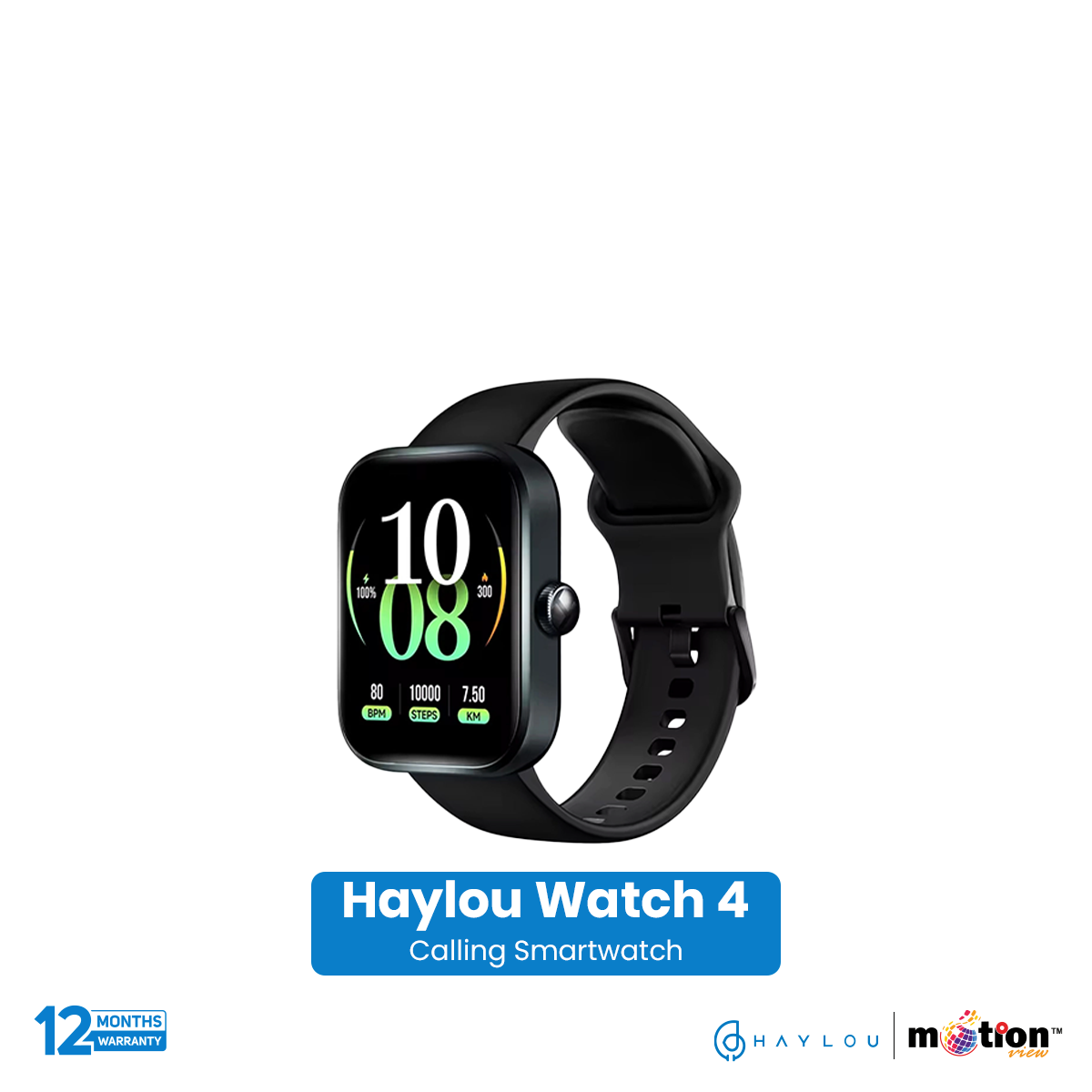 Haylou Watch 4 1.78" TFT HD Display & With BT Calling Smart Watch - Black. 