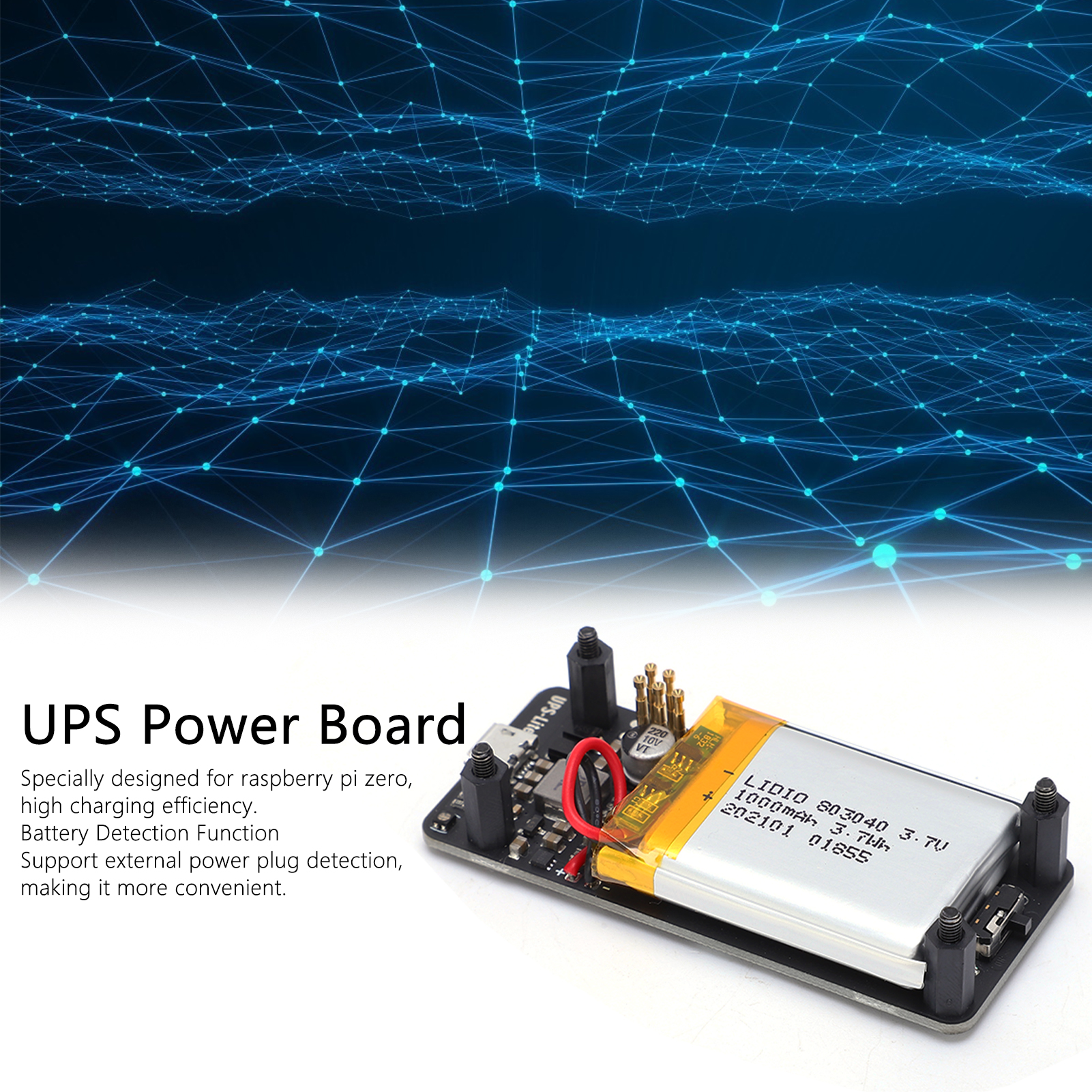 UPS Power Board Supply Charger Printed Circuit 400mA for Raspberry Pi Zero. 