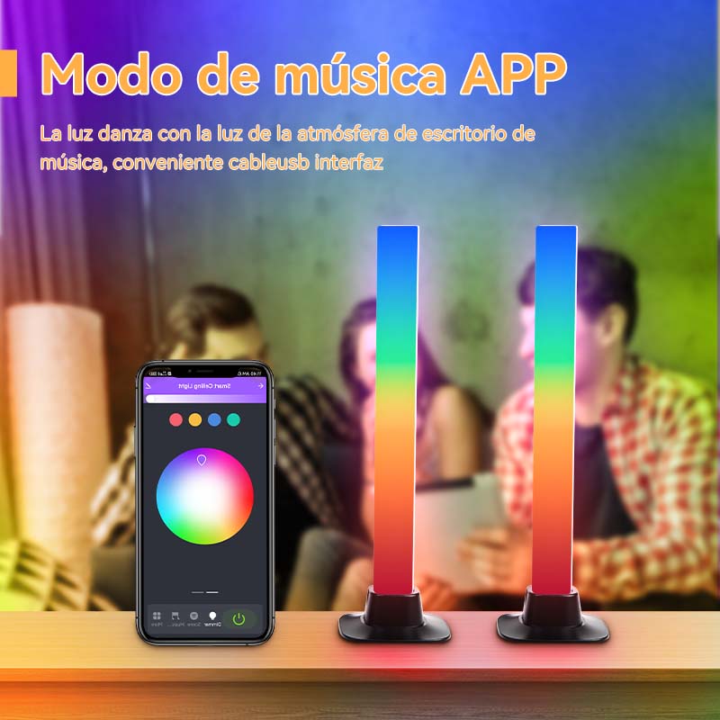 RGB Smart LED Light Bar App Control Pickup Lamp Music Rhythm Atmosphere Lighting for Computer Gaming Desktop Decor Colorful Lamp. 