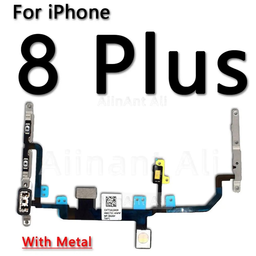 Original Mute Volume Power Buttons key Switch Flex Cable For iPhone 5s SE 6s 7 8 Plus SE2 2020 2022 Power Flex Repair Parts. 
