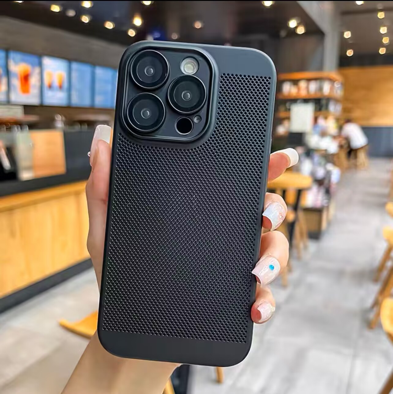 【 COD+ 】Heat Dissipation Black Technology Suitable for iPhone New Style 15promax Phone Case 14 Ultra-Thin Breathable 13 Comes with Lens Film 12 All-Inclusive Men Women Style 7/8Plus
