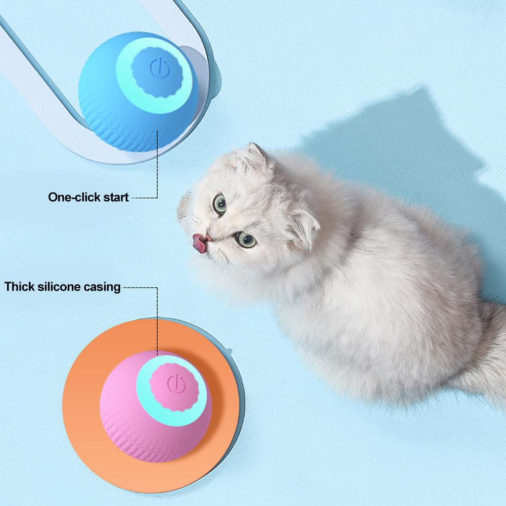 SF Smart Cat Toys Automatic Rolling Ball Electric Cat Interactive Toys Cats Training Self-moving Kitten Toys for Indoor Playing. 