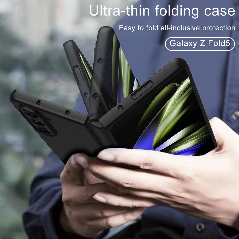 GKK For Samsung Z Fold 4 Fold 5 Back Cover Shockproof Plastic Hard Case For Samsung Galaxy Z Fold 5 5G Fold 4 Camera Protective Ultra-thin Matte Hard Plastic Cover Case Folding Case For Fold 4 Fold 5 Black. 