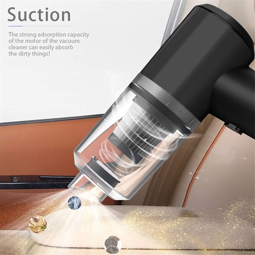 2 in 1 Wireless Portable Mini Vacuum Cleaner with Led Lights for Car and Home Cleaning. 