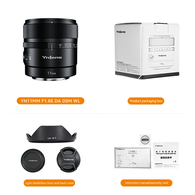 In Stock YongNuo 11mm F1.8 APS-C Camera lens Ultra Wide Angle Auto-Focus lens For Sony E ZEV-10 A6500 Series Mount Cameras. 