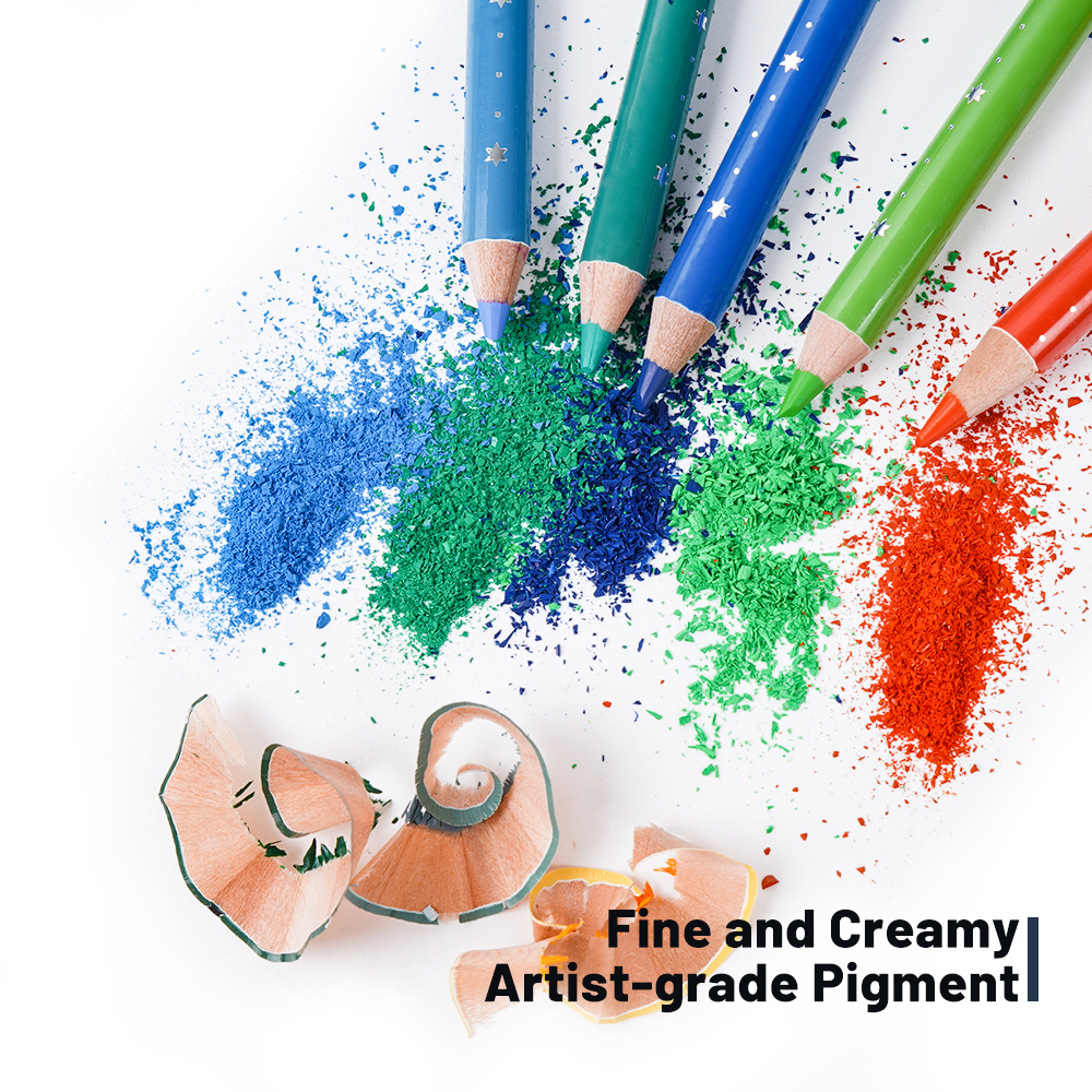 Arrtx 72/126 Colored pencils Soft Core Leads High-Lightfastness Rich Pigments Drawing Pencils for Coloring Sketching minghao. 