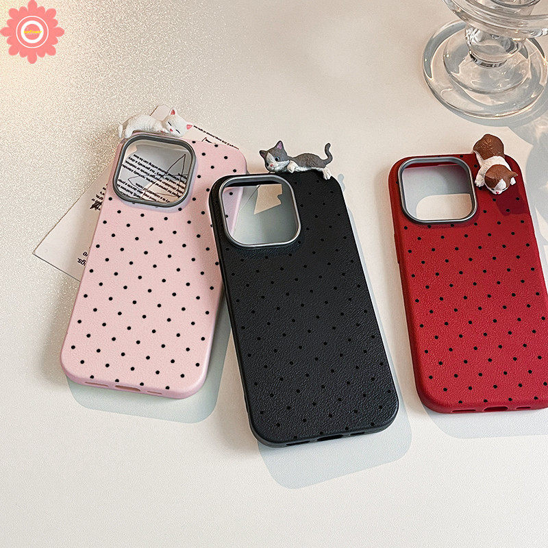For Oppo A38 A3X A60 A16 A17 A35 A15 A18 A3 A57 A7 A55 A15s A52 A16S A5s A53 A54 A3s A12 A9 A74 A5 A76 A3 A77 A78 A31 A58 A1K A17K A79 A95 Reno 7Z Cute Wave Point 3D Doll Cat Case. 