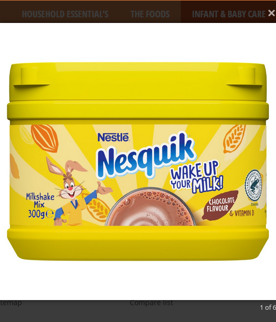 Nesquik Chocolate Flavored Milk Shake Powder (UK)- 300gm