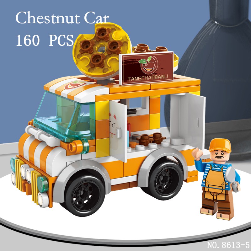 【3C VictoryEagle】208pcs Mini City Street View Building Blocks McDonald's House Model Blocks Compatible with ldren's Toys Style:Dessert car. 