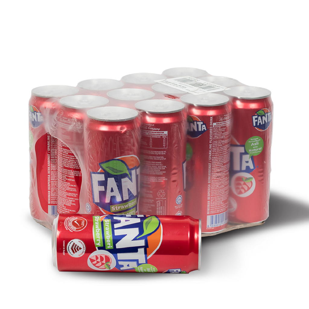 Fanta Strawberry Can Soft Drinks 24 Peaces - Full Case 320Ml. 