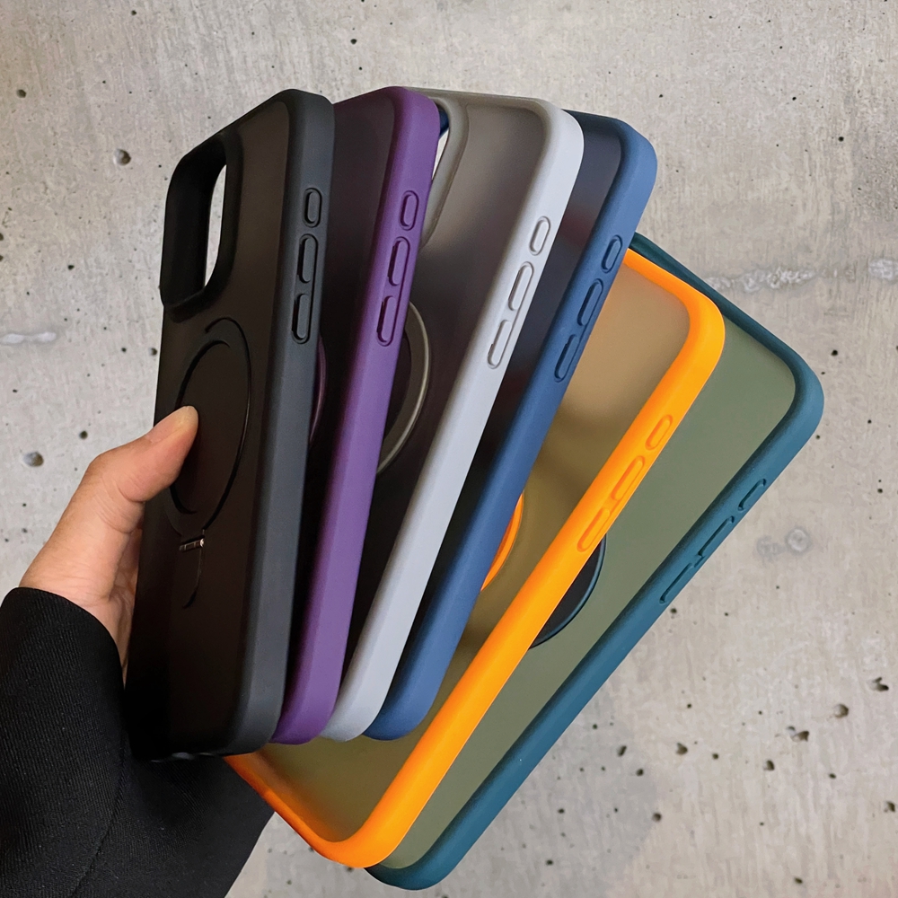 HOCE Magnetic Kickstand Phone Cases For iPhone 11 12 13 14 15 16 Pro Max 14 15 16 Plus MagSafe Case With Lens Ring Protector Shockproof Bumper Matte Clear Back Cover. 