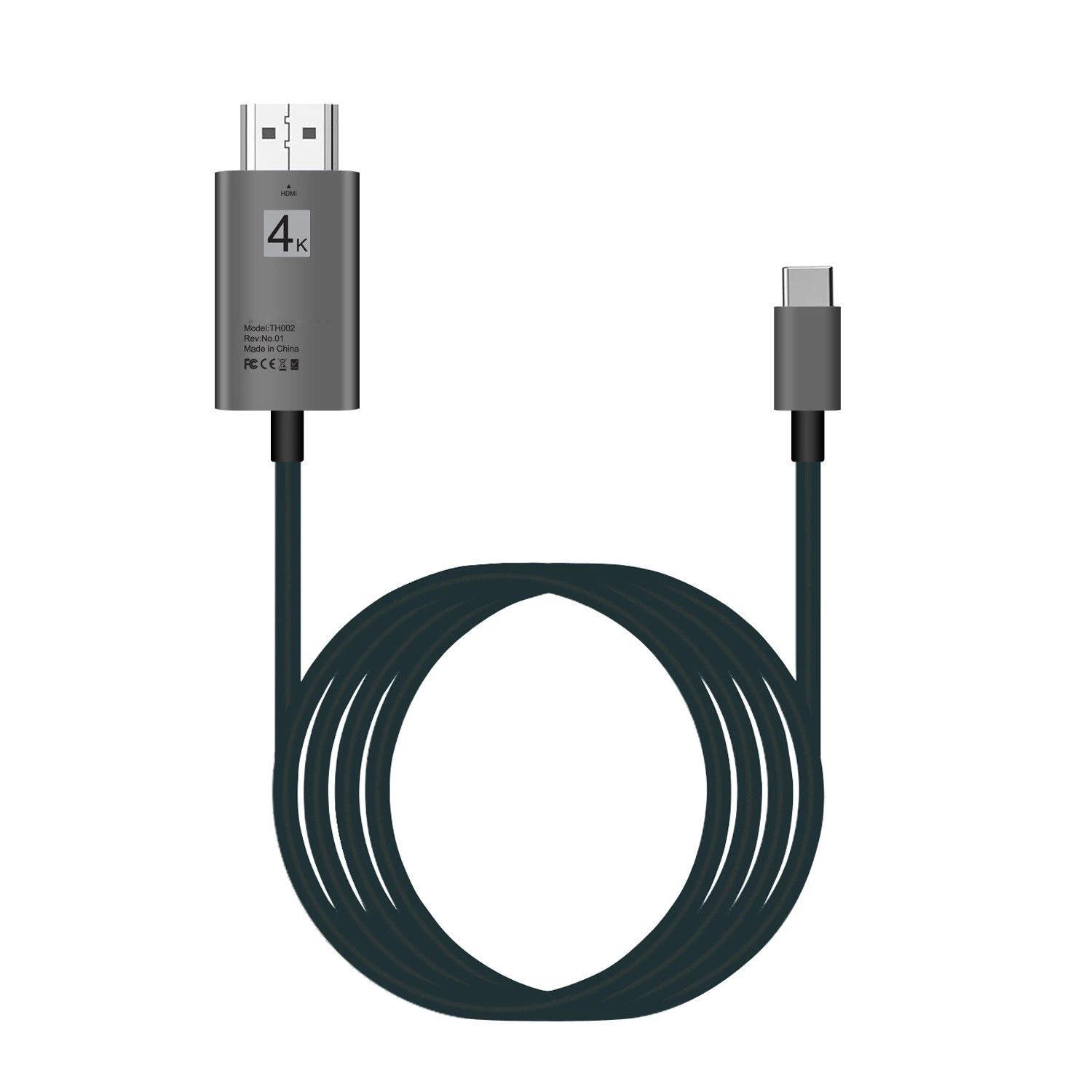4K Type C Phone Screen Share Display Adapter Video Cable for MacBook Laptop PC Samsung Note 20 10 S20 S10 S9 S8 To TV Projector. 