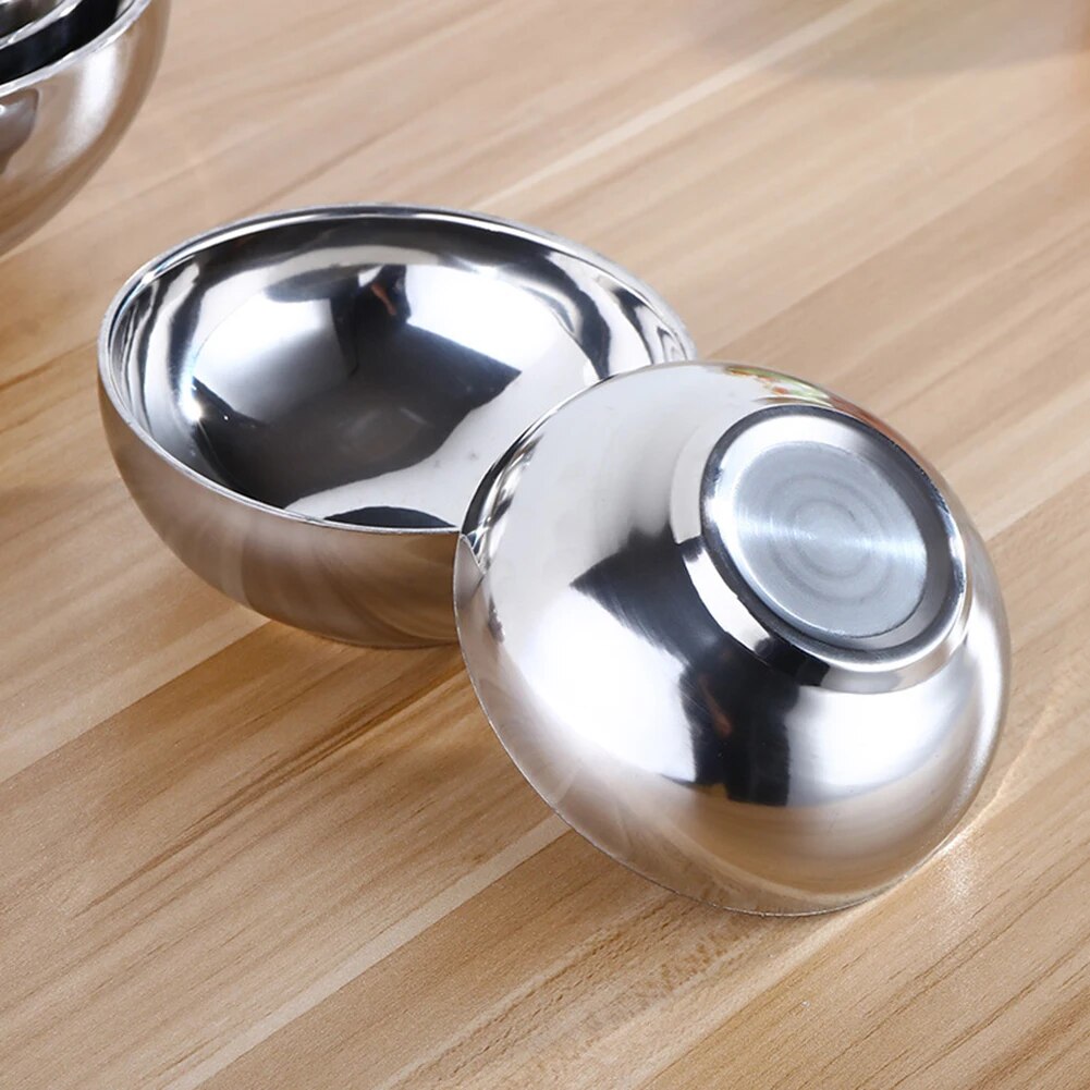 【Cathery Baby Store】Stainless Steel Bowl Double Layer Insulation Platinum Bowl Soup Rice Bowl Household Container