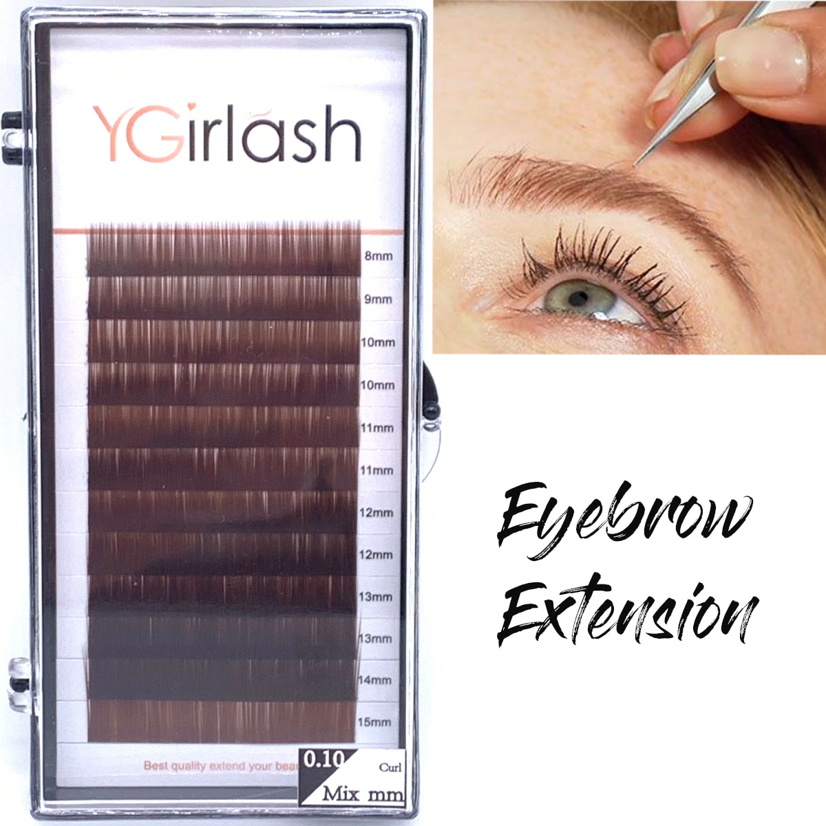 0.10 Thickness Permanent Handmade Eyebrow Light Brown Dark Brown Straight Eyebrow Extensions False Eyebrow No Curl Eyelash. 