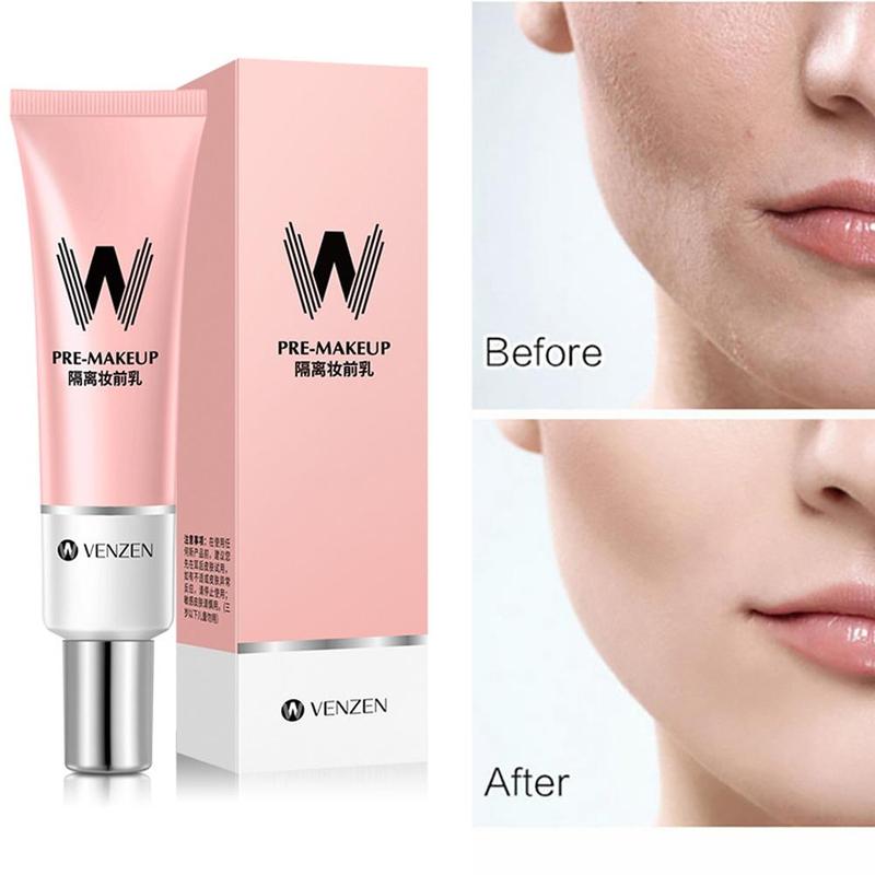 30ml VENZEN W Primer Make Up Shrink Pore Primer Base Smooth Face Brighten Makeup Skin Invisible Pores Concealer Korea makeup. 