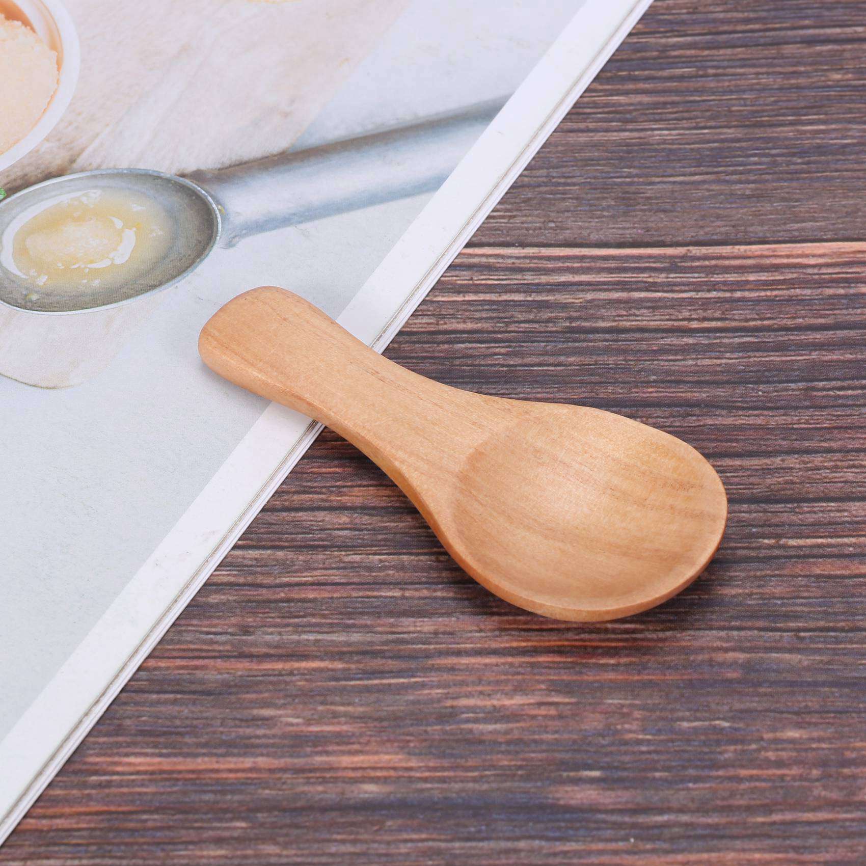 Short Handle 10 Packets of Small Wooden Spoon for Jars of Jam. 