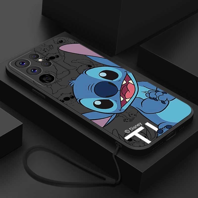 Samsung Galaxy S24 Ultra S24+ Plus S24Ultra Cover Joyful Cute Stitch Flexible Silicon Phone Case Frosted Rubber Soft Cover. 