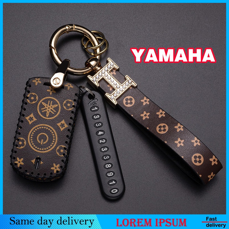 Yamaha Nmax 2020 2021 Aerox S Xmax Sniper 2021 Remote Key leather Case Cover with Keychain. 