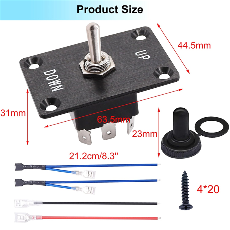 Momentary 6 Pin 3 Position (ON)-Off-(ON)UP/Down Polarity Reverse Switch Rocker Toggle Switches Black. 