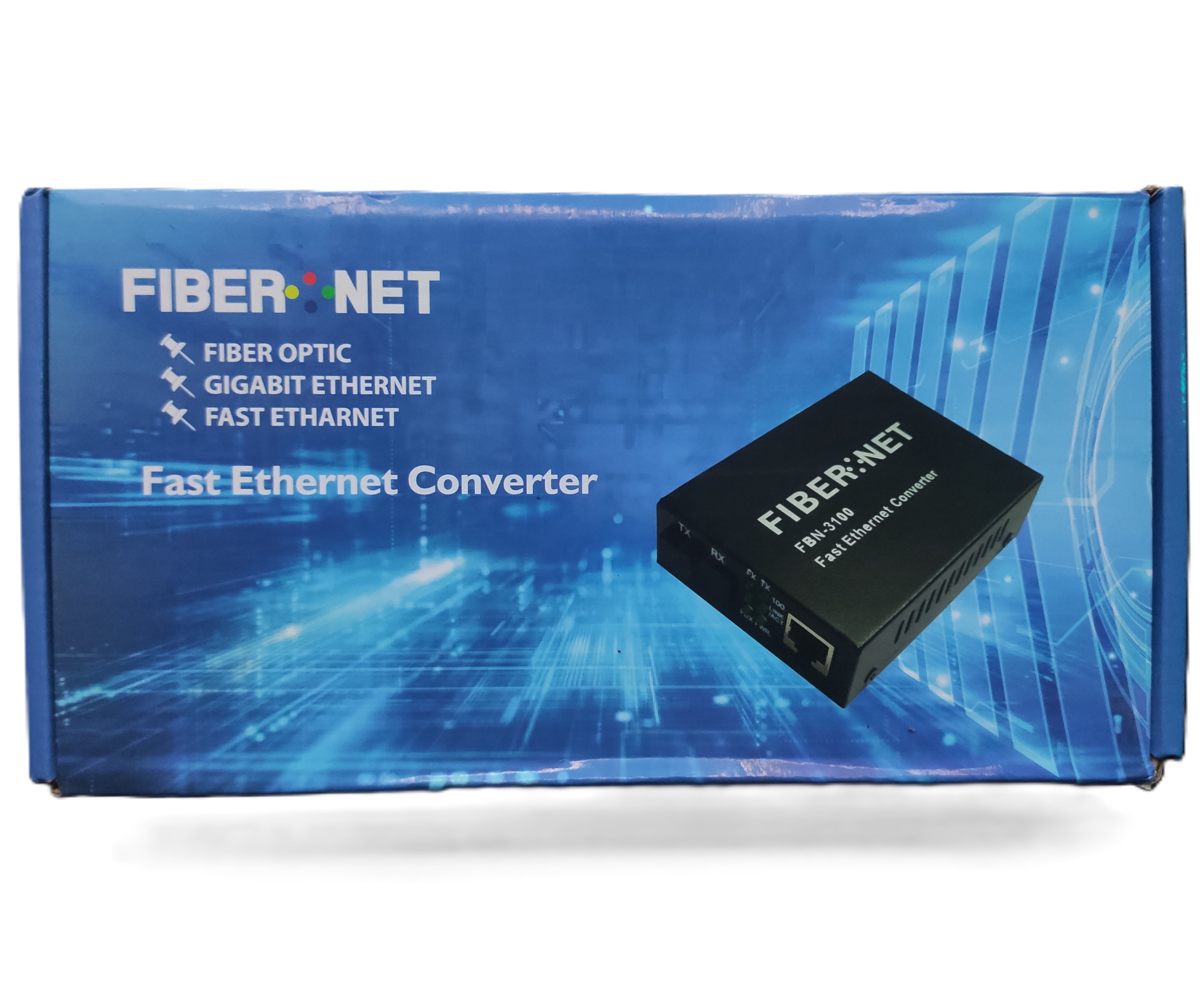 FiberNet FBN-3100A 10/100M Ethernet Media Converter | Single Mode Fiber | 20KM Transmission Distance | Plug & Play | Compact Design. 