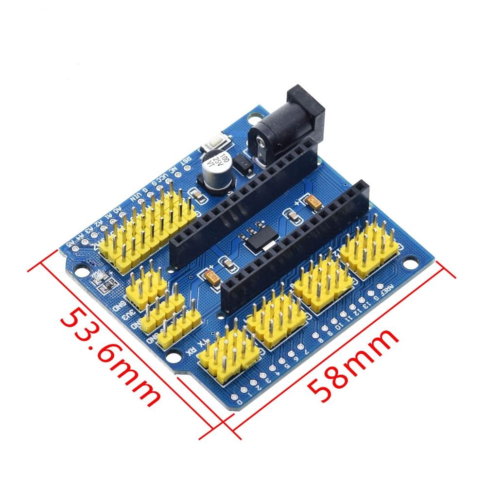 Arduino NANO Expansion Shield Adapters Breakout Board ATMEGA328P NANO I/O Pin Shield Multi-Purpose Expansion Board Compatible For Arduino Nano. 