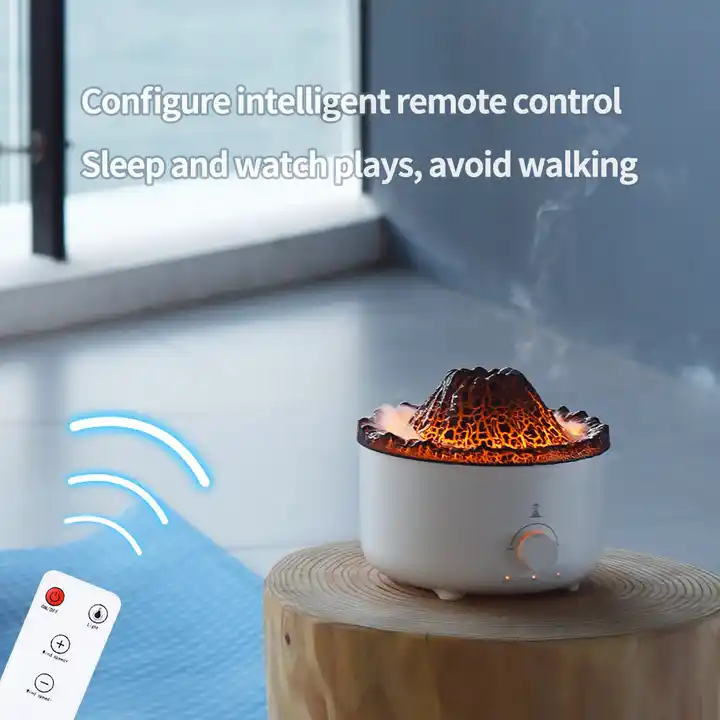 Volcano Jellyfish Humidifier With Led Light Flame Humidifier Aroma Diffuser With Remote Control. 