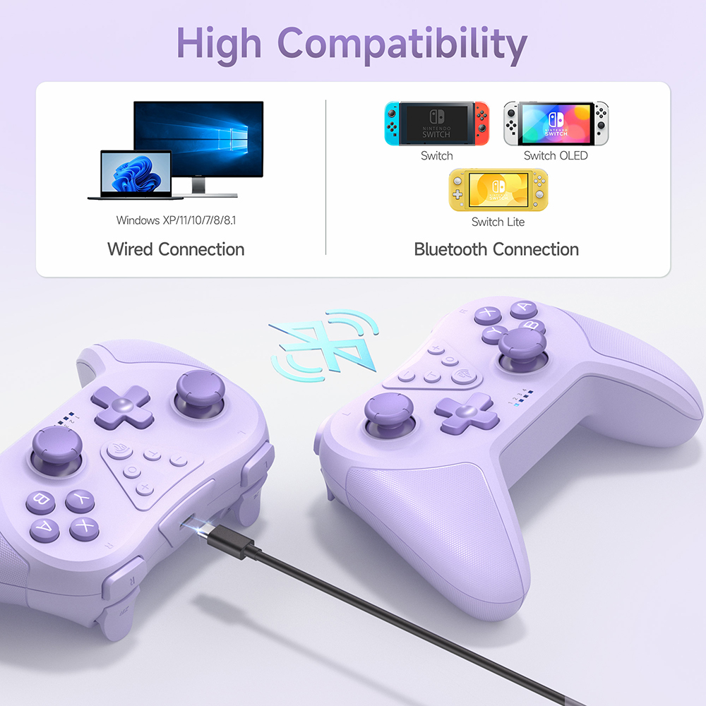 EasySMX T37 Wireless Gamepad, Bluetooth Gaming Controller for Nintendo Switch, PC, Steam Deck, 6 Axis Gyro Motion Control. 