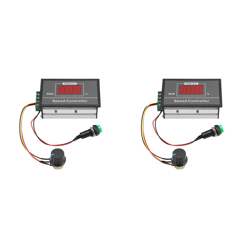 2X DC Motor Speed Controller DC 6-60V 12V-48V 30A PWM Adjustable Stepless Governor Regulator Motor Speed Controller