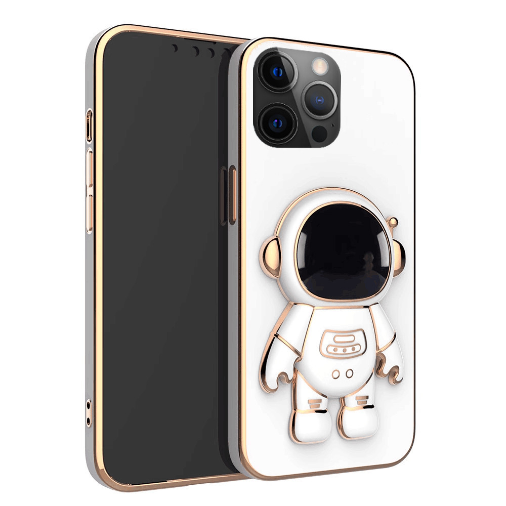 For Realme Note 60 Case Couple Astronaut Cartoon Smooth Electroplated Bracket For Realme Note60 Back Cover