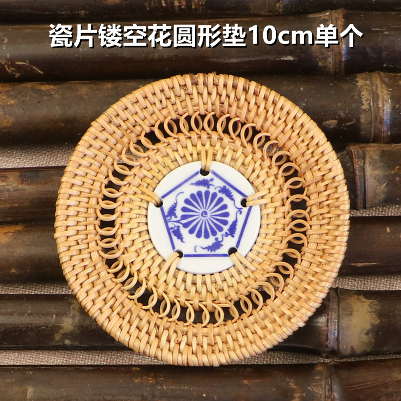 Vietnamese rattan coasters, woven bamboo insulating mats, straw placemats, table holders, pot holders, tea cupplates, bowl mats, western placemats. 