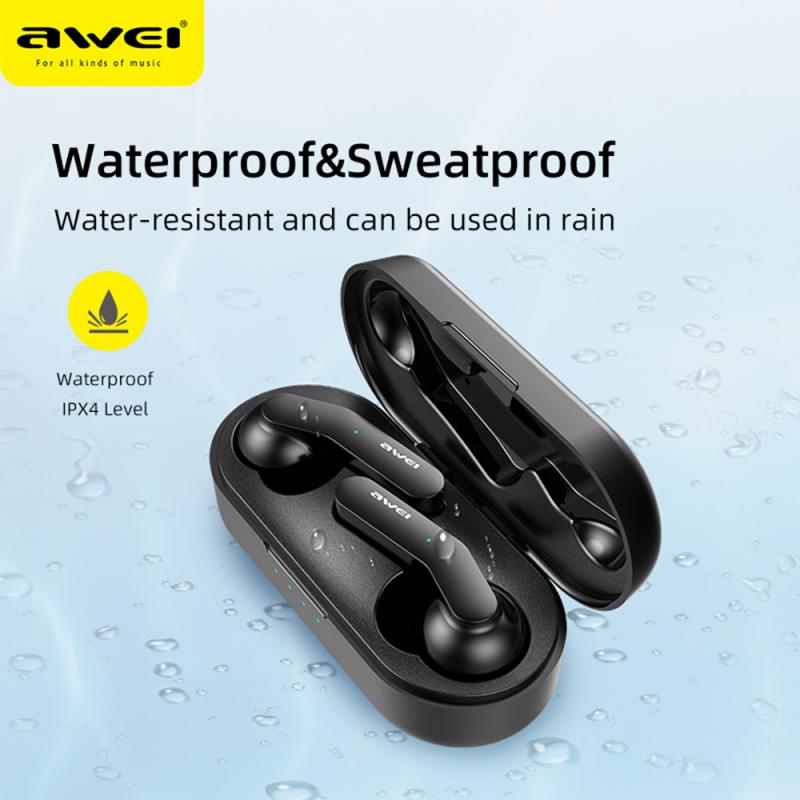 AWEI T10C Bluetooth V5.0 True Wireless Earbuds Stereo Earphone with Charging Case Box. 