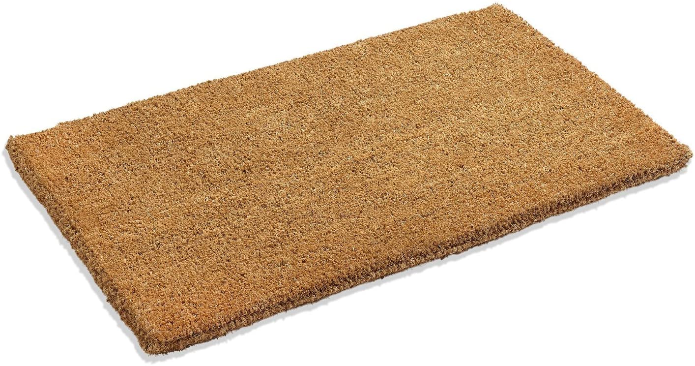Coconut Coir Plain Doormat; (2 x 1.3) Ft/ (24 x 16) inch, Natural Coco Doormat, Plain Coir Floor Mat, Coir Doormat. 