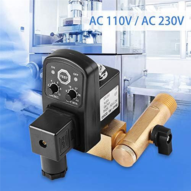 G1/2 DN15 Elektronische aftapkraan, Controle Kleppen, Automatische Elektronische Time-Drain Valve, voor Compressor van de Lucht van Condensaat Management(230V