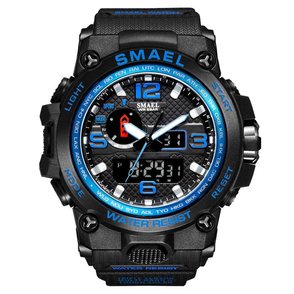 Smael 1545 Men's Watch Dual Time Analog Digital Quartz Waterproof