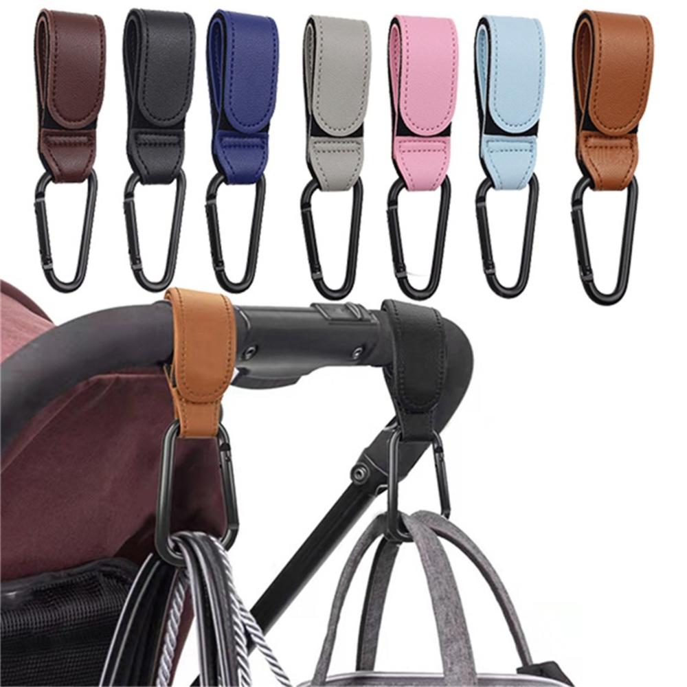 【Lejia】PU Leather Bag Stroller Hook Pram Rotate 360 Degree Rotatable Cart Organizer Hook Stroller