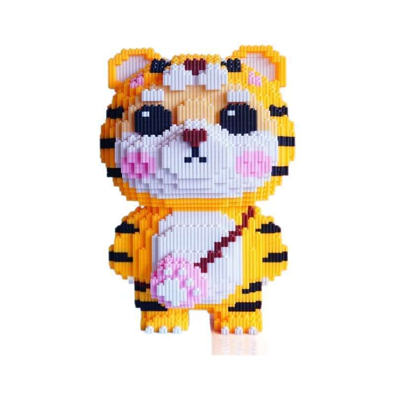 Compatible with LEGO oversized tiger building blocks small particle 3D puzzles difficult to assemble children's toys for girls. 