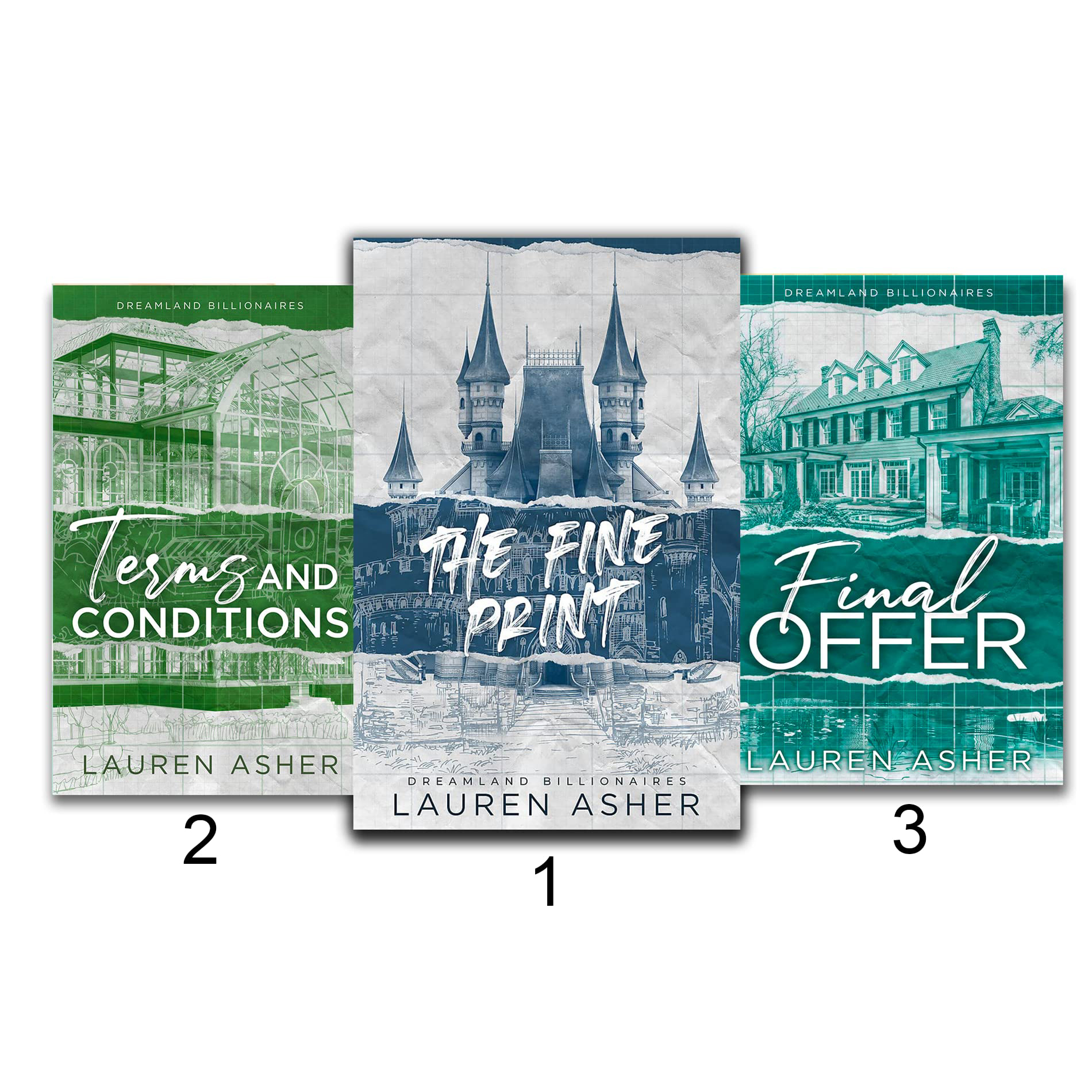 The Fine Print + Terms and Conditions + The Final Offer (Dreamland Billionaires Series Set of 3 Books)