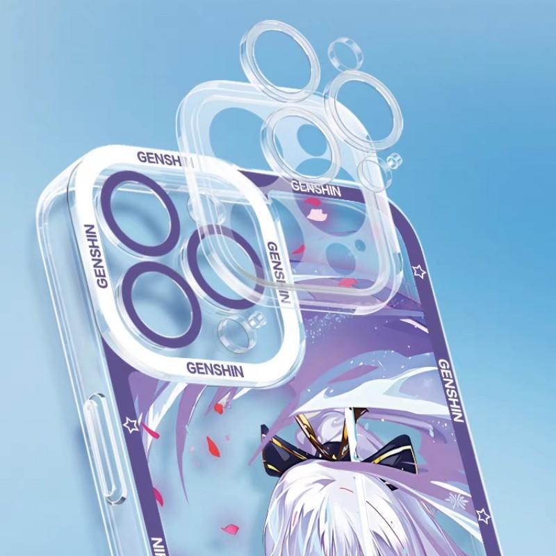 Casing For iPhone 6 7 8 Plus 6S XS XR SE 14 PRO MAX Cellphone Case Genshin Impact Beelzebul Raiden Ei Yae Miko Wanderer Soft Shockproof Anti-falling Silicone TPU Transparent Protection Anime Cartoon. 