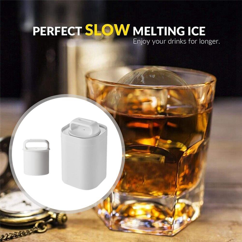 1 Piece Crystal Clear Ice Ball Maker Round Bubble-Free Square 3D Sphere Mold Mould Ice Box White